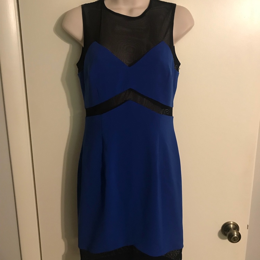 Jay Godfrey Black and Blue Mesh Dress